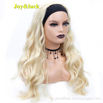 Wholesale Wigs Black Head Band Wavy Ladies Hair Long Natural Body Waves Blonde Headband Wigs for Black Women Synthetic Hair Wigs